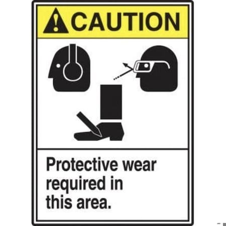 Accuform ANSI CAUTION Safety Sign PROTECTIVE MRPE606XP MRPE606XP